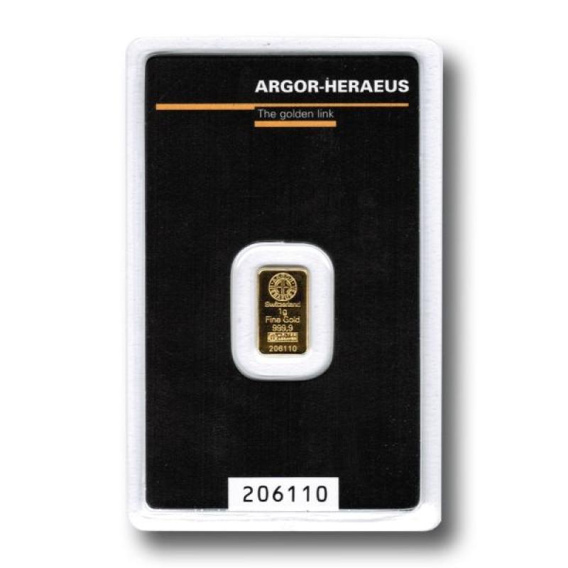 1 gram zlatý zliatok Argor Heraeus 587215