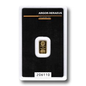 1 gram zlatý slitek Argor Heraeus 587211
