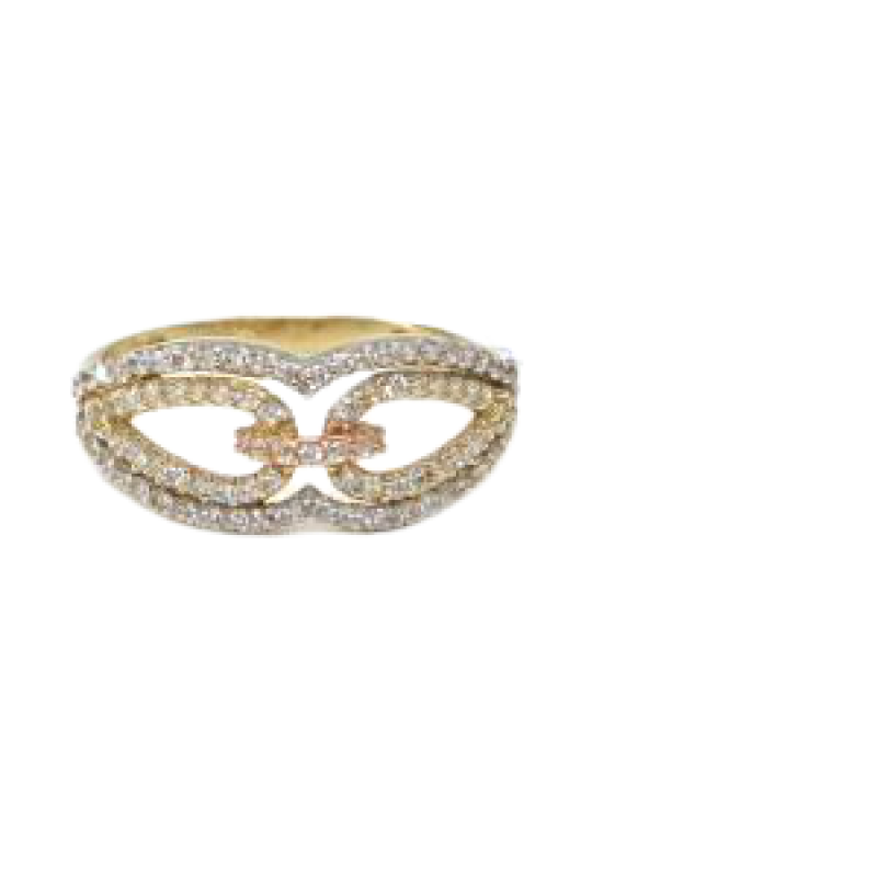 Prsten z tříbarevného zlata a zirkony Pattic AU 585/000 2,05 gr, Z426001