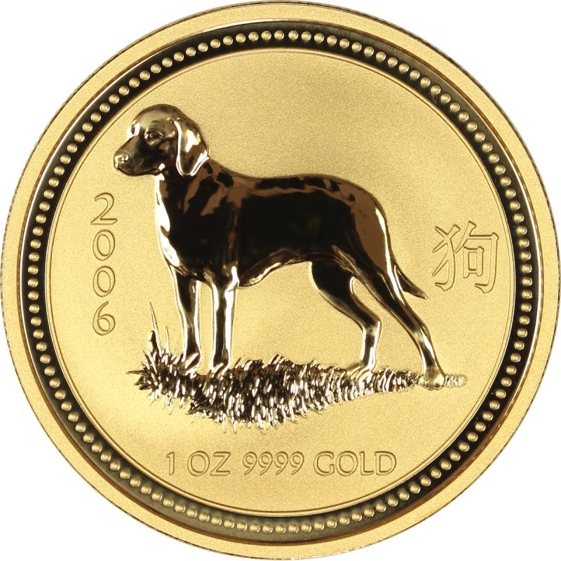 10 Unzen Goldmünze Australien Lunar I Hund 2006