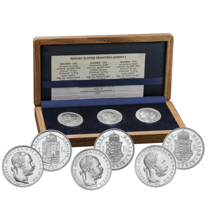 Strieborné mince Repliky zlatiek Františka Jozefa I. (1880,1882,1890) 12213