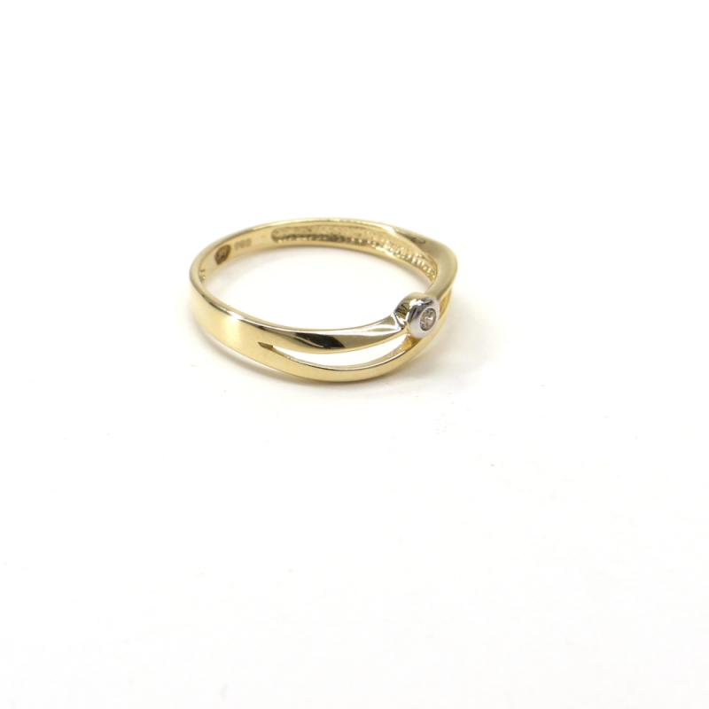 Prsten ze žluto/bílého zlata Pattic AU 585/000 1,60gr GU00701 se zirkonem