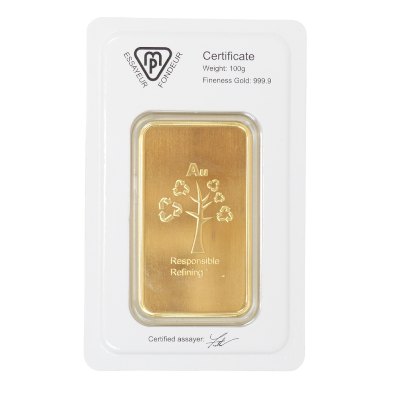 Zlatý slitek 100 gram METALOR