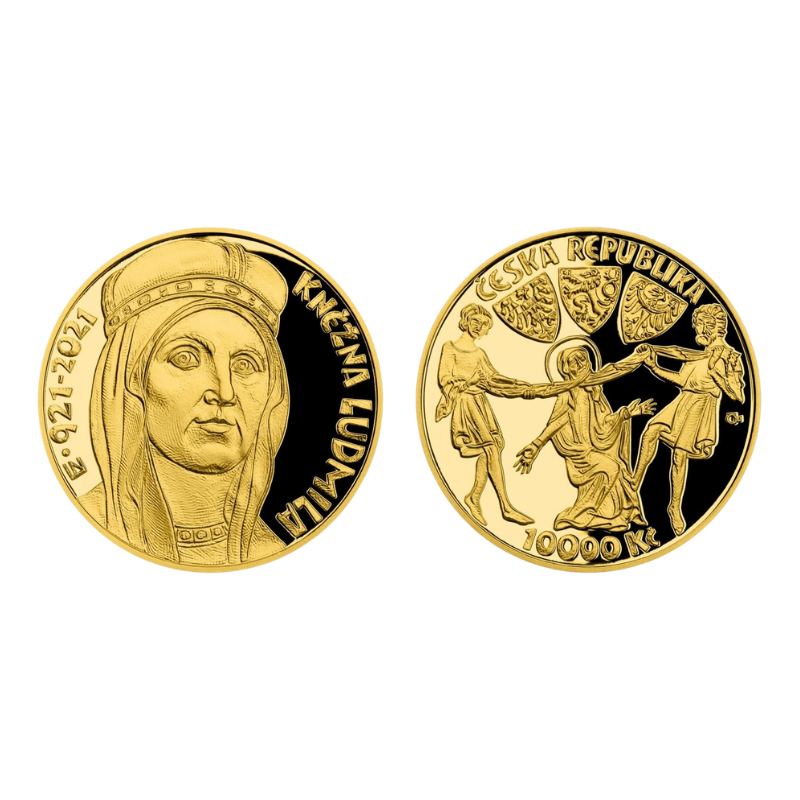 2x Zlatá mince 10 000 Kč Kněžna Ludmila – 1100. výročí úmrtí (1 Oz) 2021 Proof 30052026