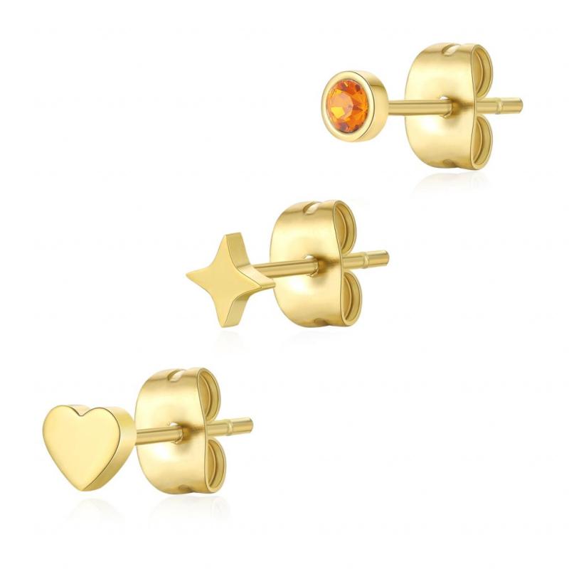 Pozlacené náušnice SAGAPO Click sada single SCK169