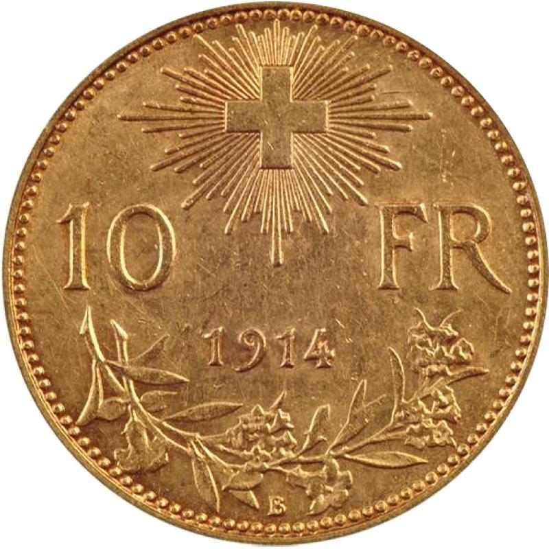 10 schweizer Franken Goldmünze Vreneli 1913