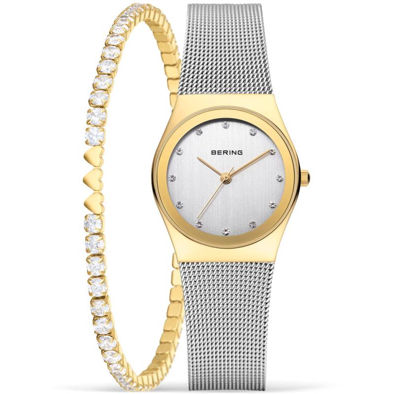 BERING SET Classic - Dámské hodinky,náramek s korálkem 12927-001-GWP