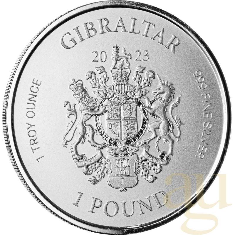 1 Unze Silbermünze Gibraltar War Elephant 2023