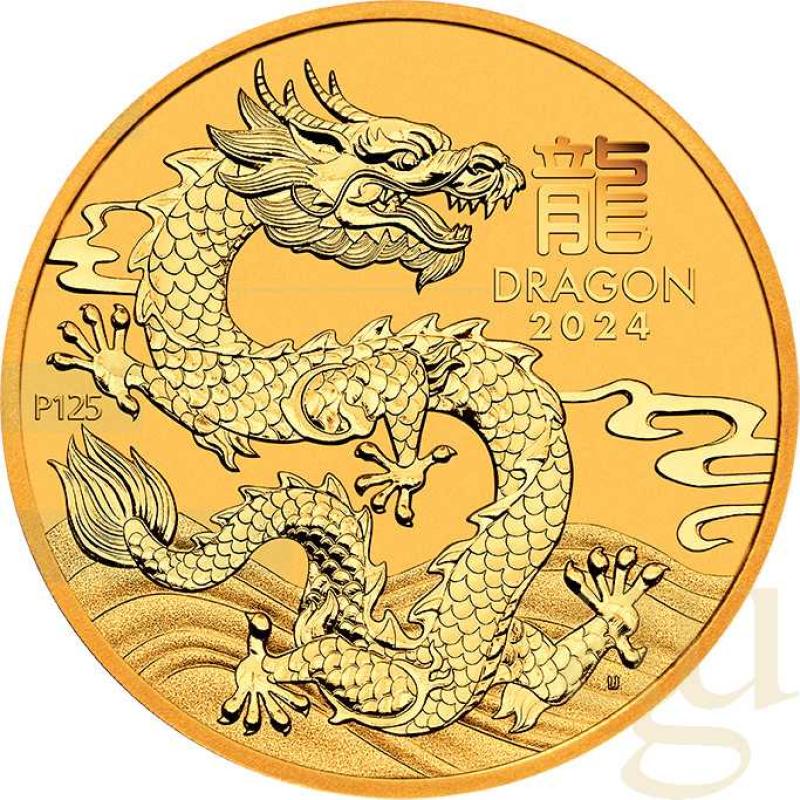 1 Unze Goldmünze Australien Lunar III Drache 2024