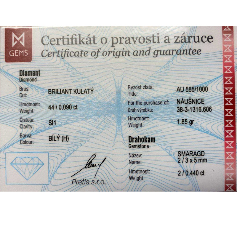 Zlaté náušnice AU 585/1000 1,85 gr KPR383131604