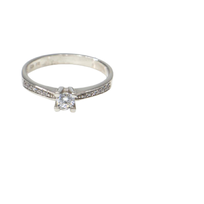 Prsten z bílého zlata se středovým zirkonem a zirkony Pattic AU 585/000 2,00 gr, PR356022401