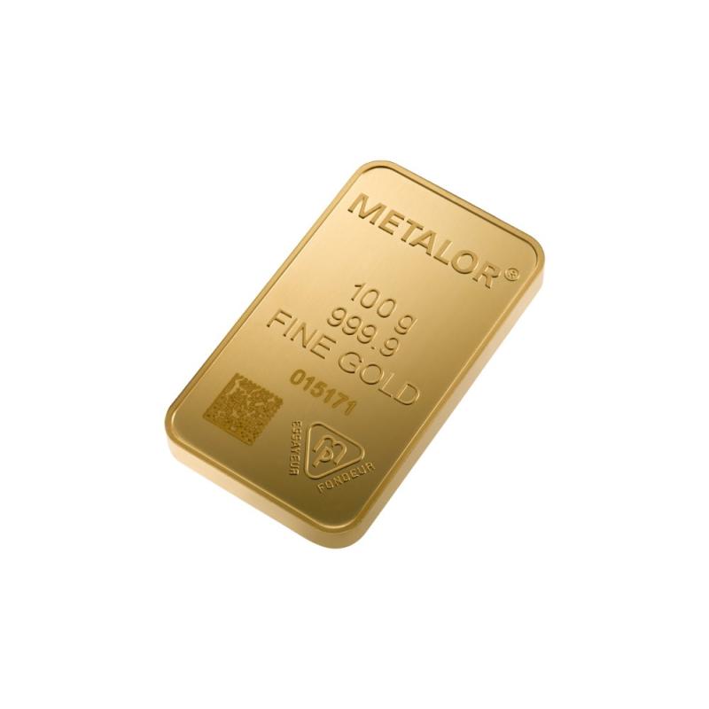 Zlatý slitek 100 gram METALOR
