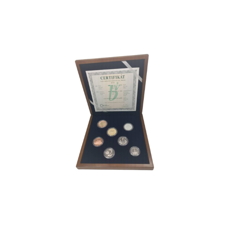 Sada obežných mincí Českej Republiky 2022 - PROOF drevená etue SOM001