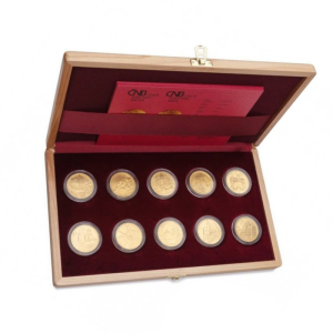 Sada zlatých mincí v etui 10 x 1/2 Oz Hrady ČNB Proof 231025