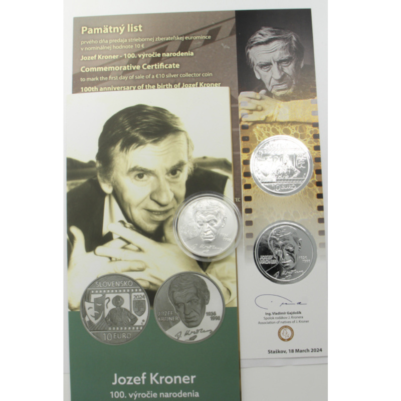PSM 10 Eur Josef Kroner B.K. 100. výročí narození + Pamětní list 2024 12215