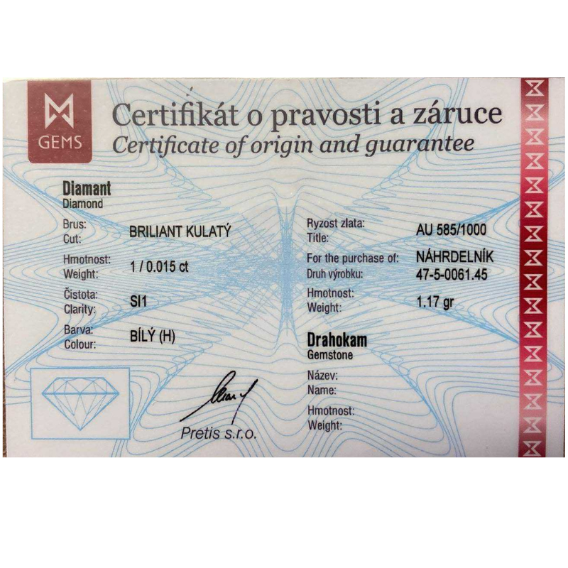 Zlatý náhrdelník AU 585/1000 1,17 gr KPR475006102-45