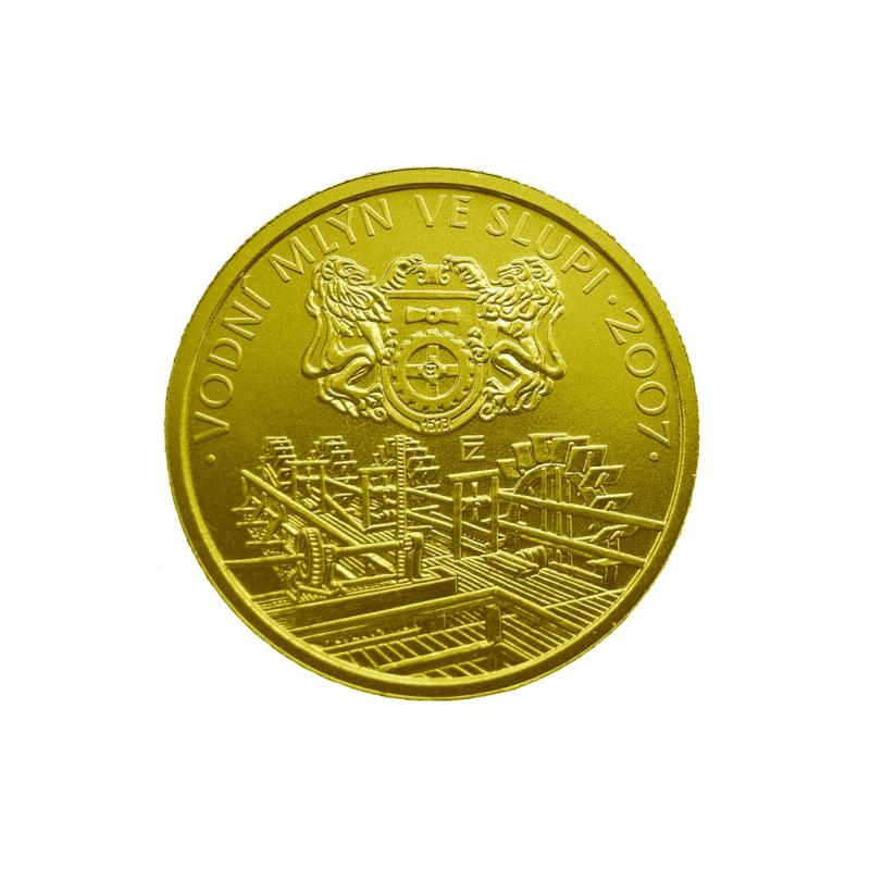 Zlatá mince 2500 Kč 2007 Vodní mlýn ve Slupi proof 291125