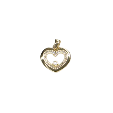 Príves zo žltého zlata srdce so zirkónmi Pattic AU 585/000 1,10 gr ARP318805Y
