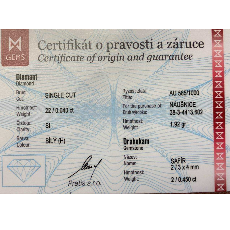 Zlaté náušnice AU 585/1000 1,92 gr KPR383441304