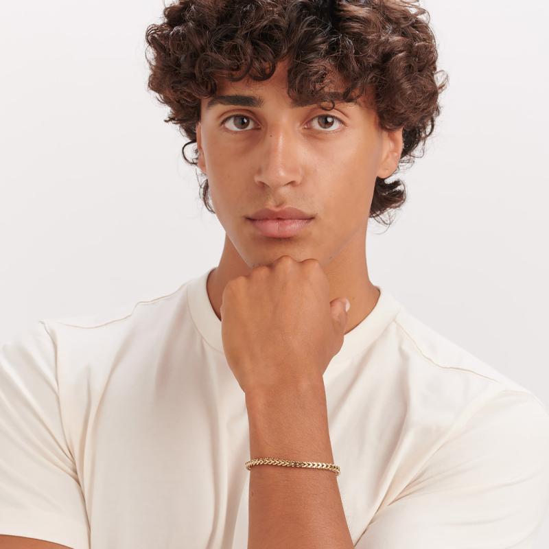 Pánský pozlacený náramek SAGAPO Ripple SRP56