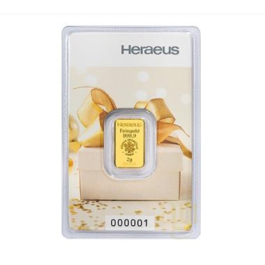 2 gramy zlatý slitek Argor Heraues SL003