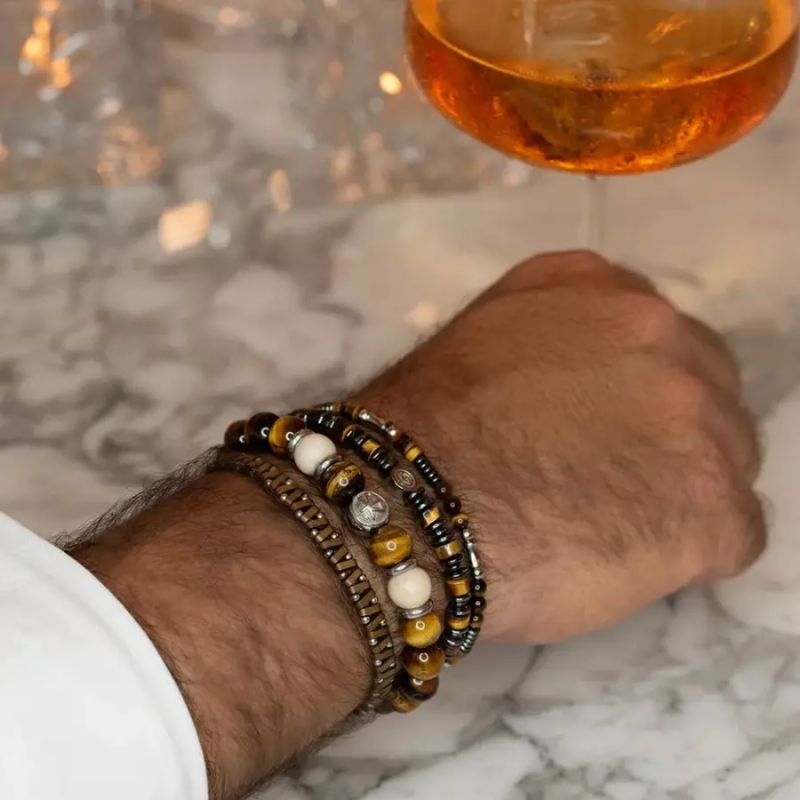 Náramok ZEADES FORTITUDE 10 Tiger Eye ZMB02805