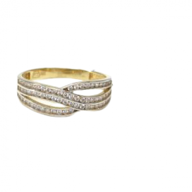Prsten ze žlutého zlata a zirkony Pattic AU 585/000 1,95 gr, PR111630901-55