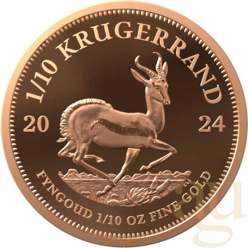 1/10 Unze Goldmünze Krügerrand 2024 - polierte Platte