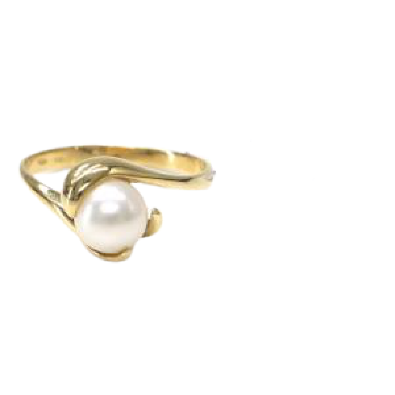 Prsten ze žlutého zlata s perlou 2,95 gr, Z59701-56