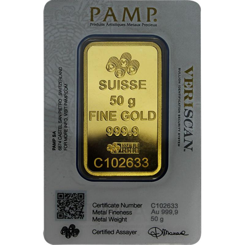 Zlatý investičný zliatok PAMP 50g