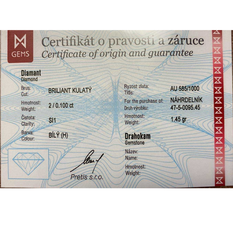 Zlatý náhrdelník AU 585/1000 1,45 gr KPR475009502