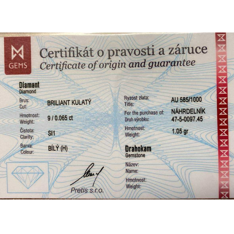 Zlatý náhrdelník AU 585/1000 1,05 gr KPR475009702-45