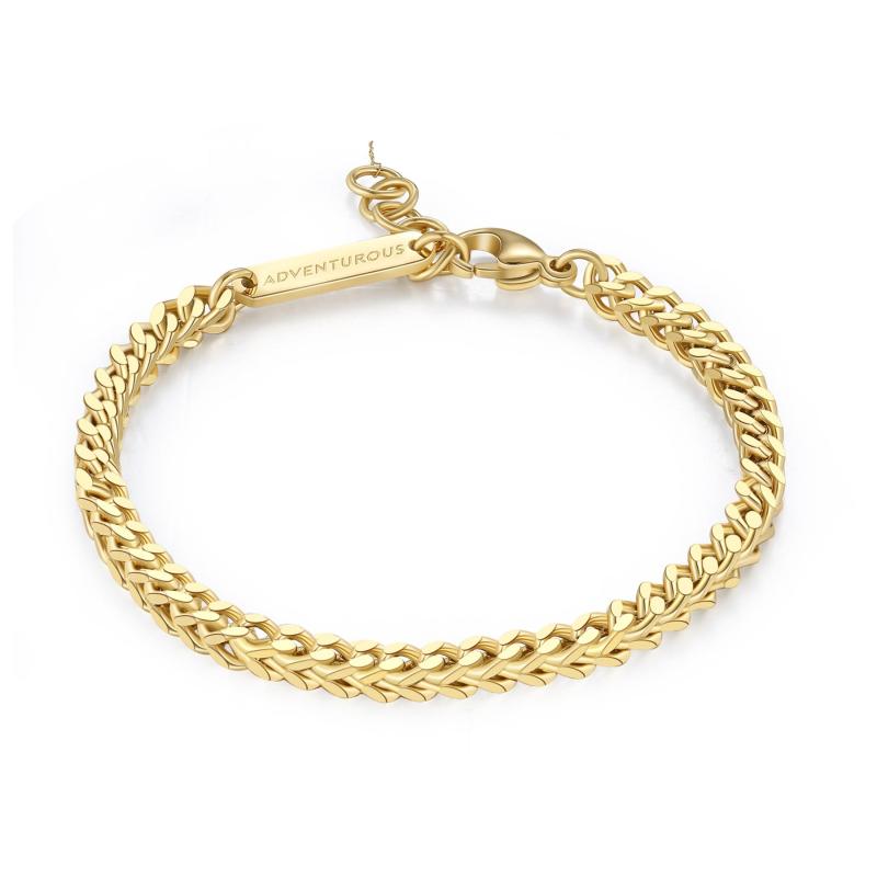 Pánský pozlacený náramek SAGAPO Ripple SRP56