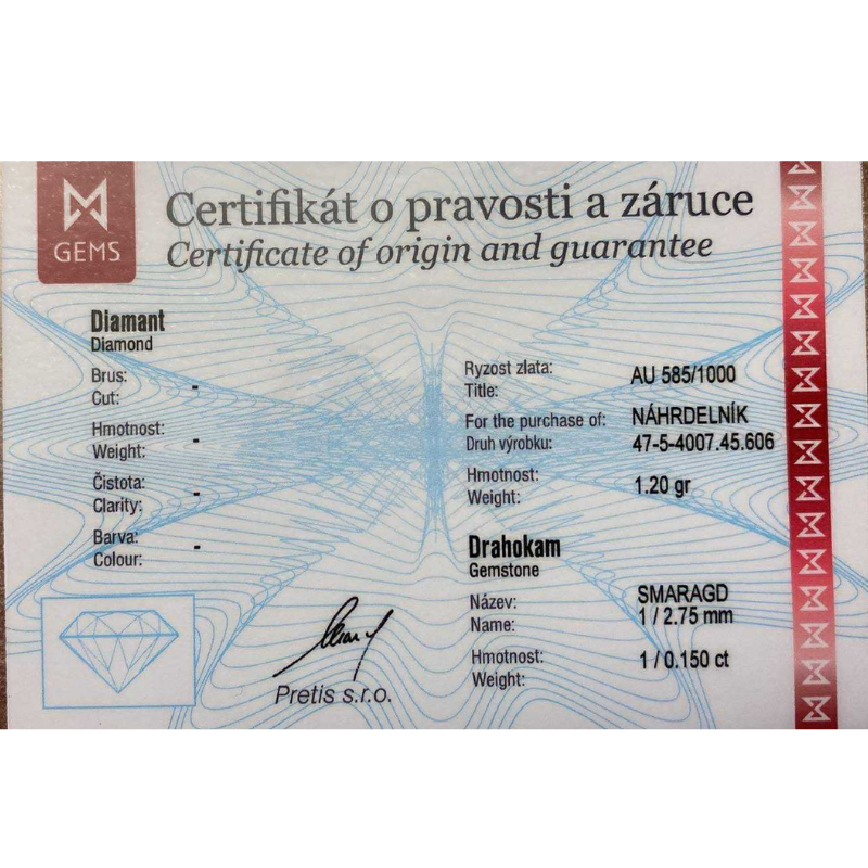 Zlatý náhrdelník AU 585/1000 1,20 gr KPR475400702-45