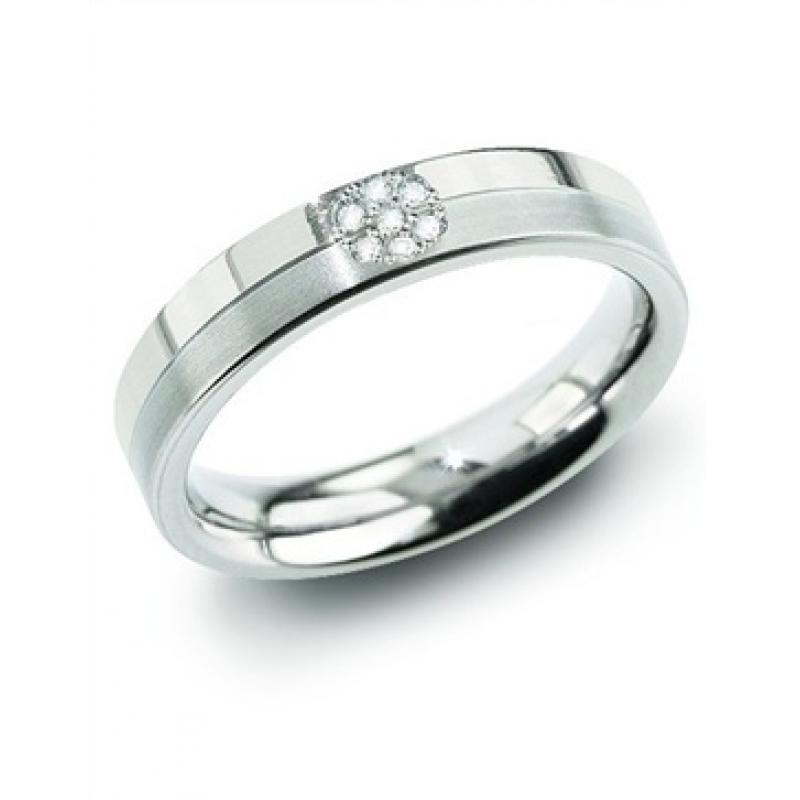 Titánový prsteň BOCCIA s diamantmi 0129-05