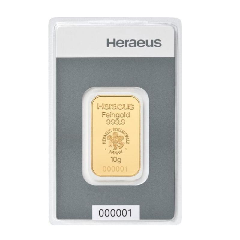 10 gramový zlatý slitek Argor Heraues 624336
