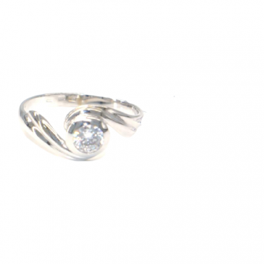 Prsten Pattic z bílého zlata se středovým zirkonem AU 585/000 2,20 gr, PR686004801A-54