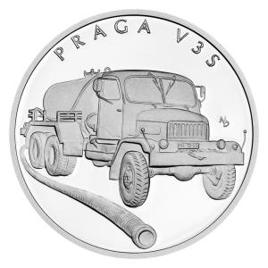 Strieborná minca Na kolesách - Nákladný automobil Praga V3S proof 2024 12222