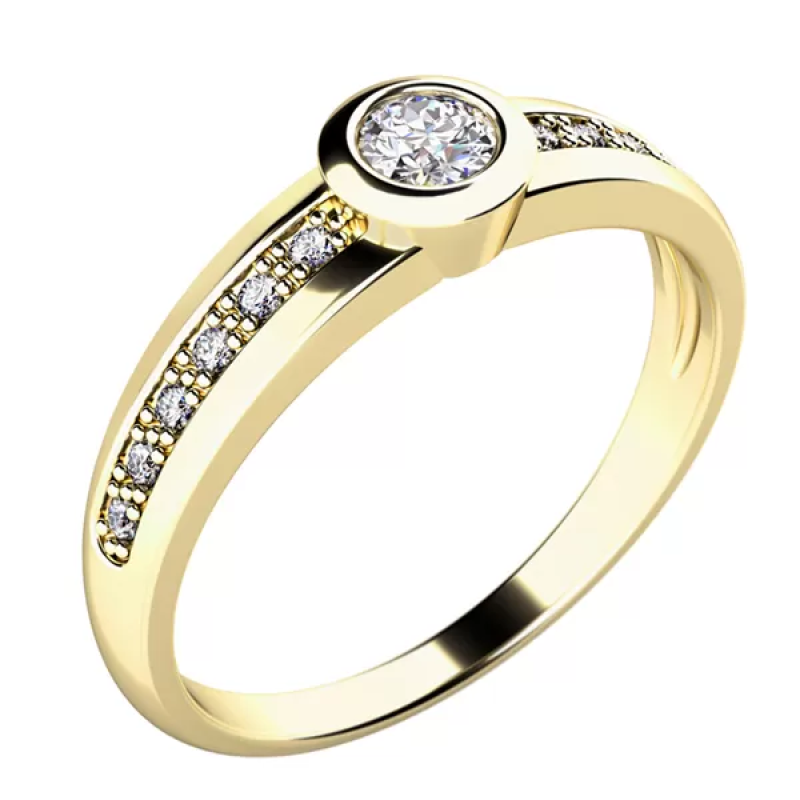 Prsten AU 585/1000 přírodní diamant 0,214 ct 2,20 g G1077801