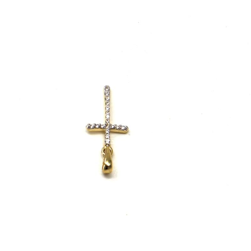 Zlatý přívěsek Pattic kříž se zirkony 0,65 gr GU00505A