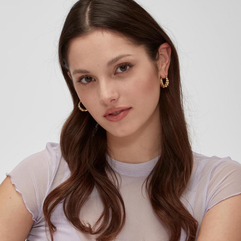 Pozlacené náušnice SAGAPO Chunky SHK60