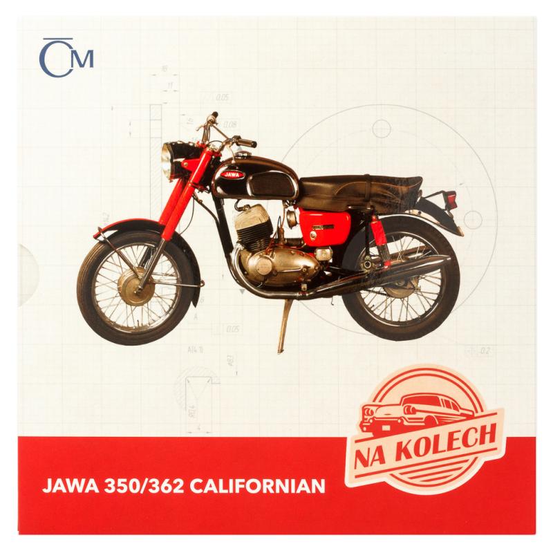 Strieborná minca Na kolesách - Motocykel JAWA Californian proof