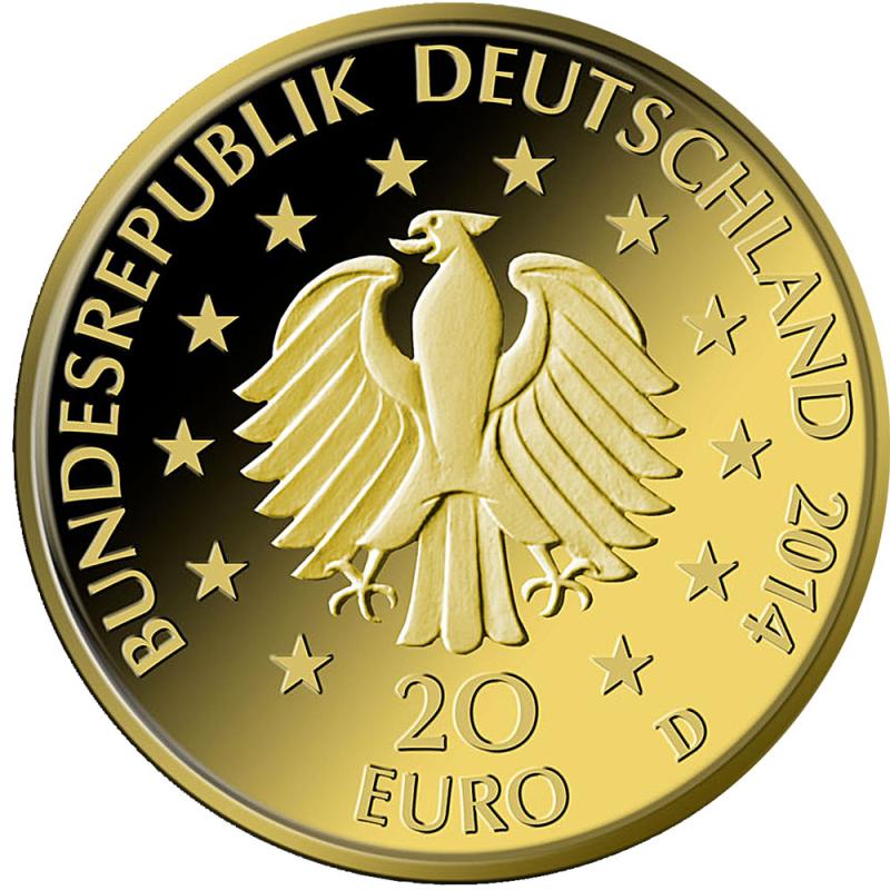 20 Euro Goldmünze Deutscher Wald - Kastanie 2014 (G)