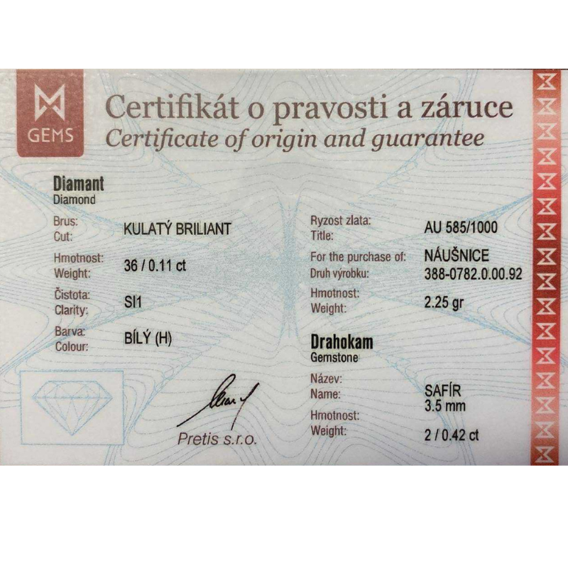 Zlaté náušnice AU 585/1000 2,25 gr KPR383078204