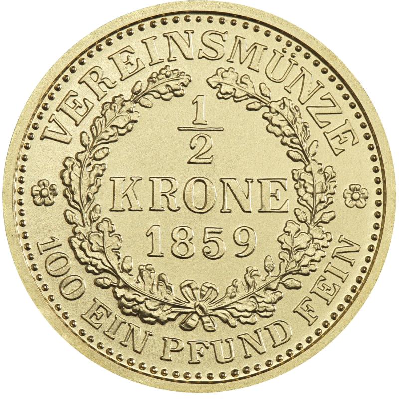 Zlatá medaila - Kremnické razby Františka Jozefa - spolková 1/2 koruna 1859 253