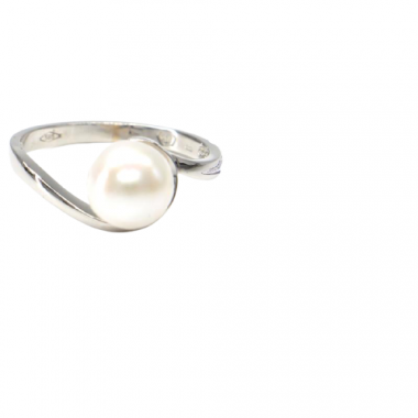 Prsteň Pattic z bieleho zlata s perlou 2,67gr, PR185098901-56