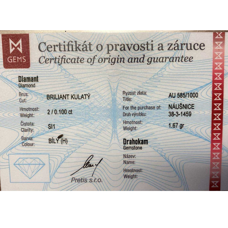 Zlaté náušnice AU 585/1000 1,67 gr KPR383145904