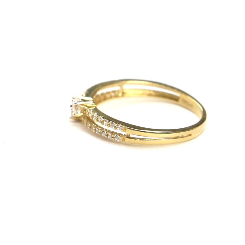 Prsten ze žlutého zlata a zirkony Pattic AU 585/000 1,8gr ARP022501-56