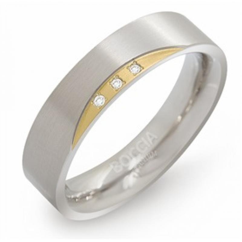 Titánový prsteň BOCCIA s diamantmi 0138-04