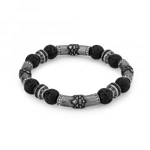 Náramok POLICE Beads Silver Black PEJGB2112401